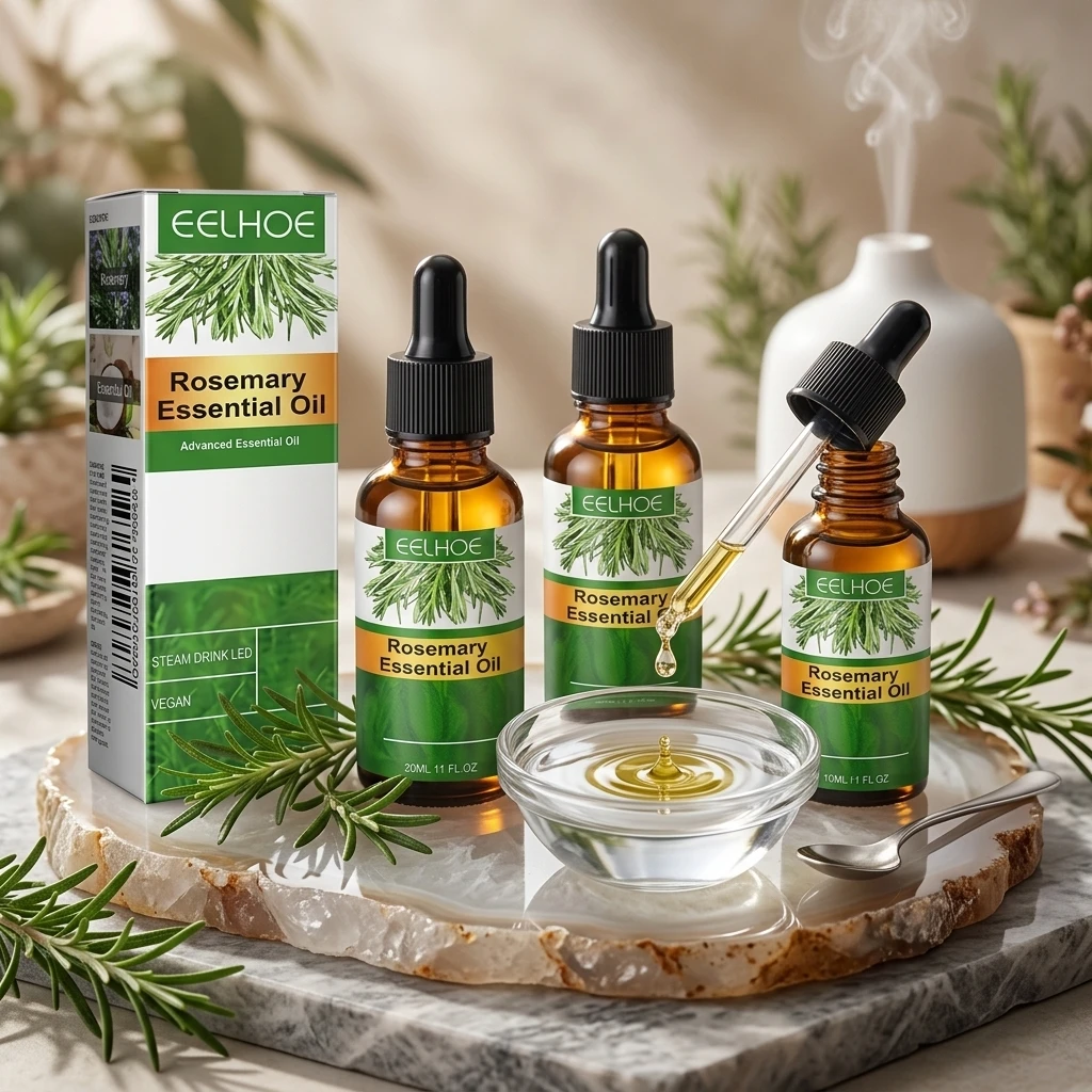 Huile de Romarin Pure & Naturelle — Soin Croissance & Éclat des Cheveux 30ml