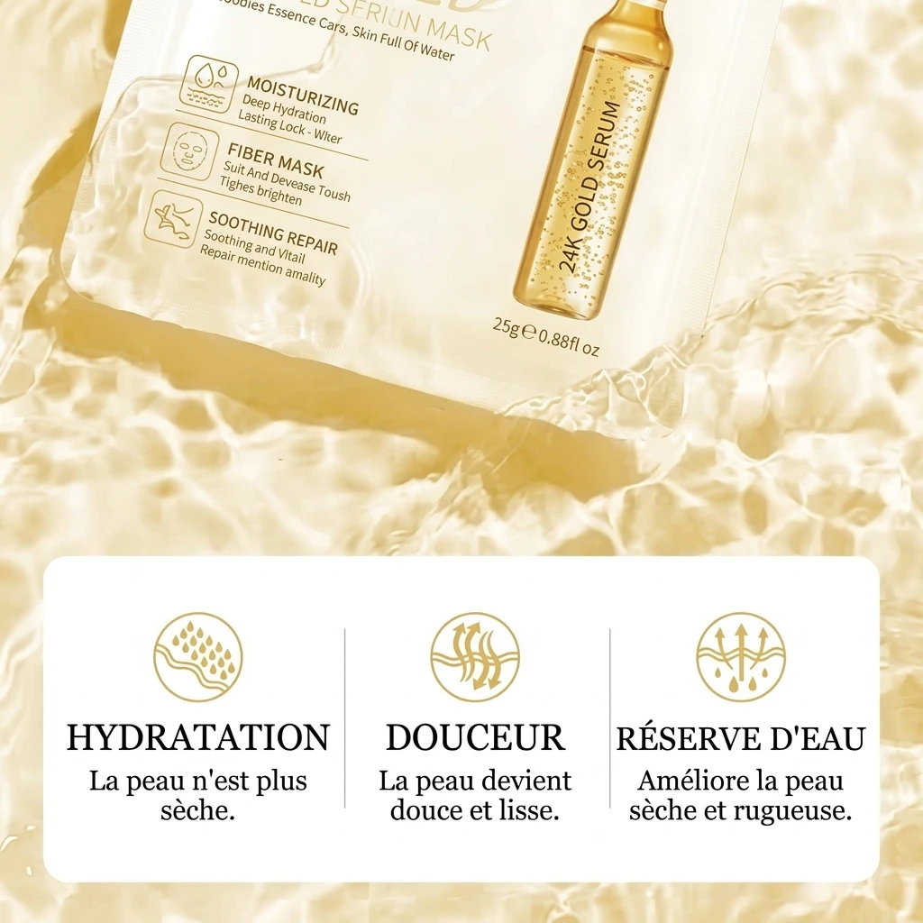 Masques Visage Sadoer — Coffret 10 Masques Sérum Hydratant & Repulpant