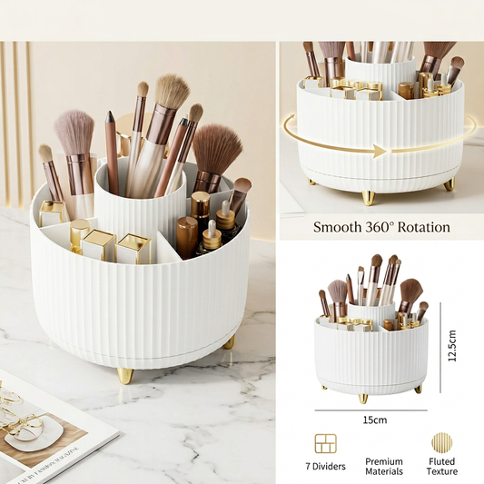 Organisateur Maquillage Rotatif 360° — Rangement Élégant Grande Capacité