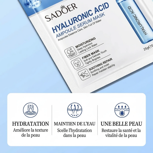 Masques Visage Sadoer — Coffret 10 Masques Sérum Hydratant & Repulpant