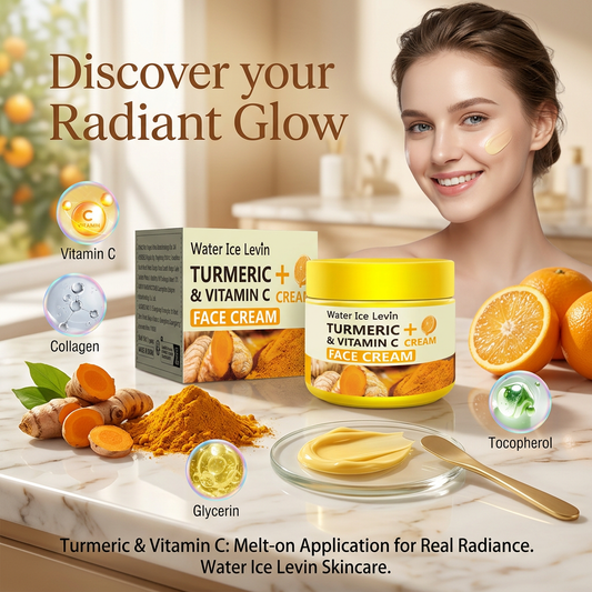 Crème Éclat Curcuma & Vitamine C — Soin Anti-Âge Hydratant 50g