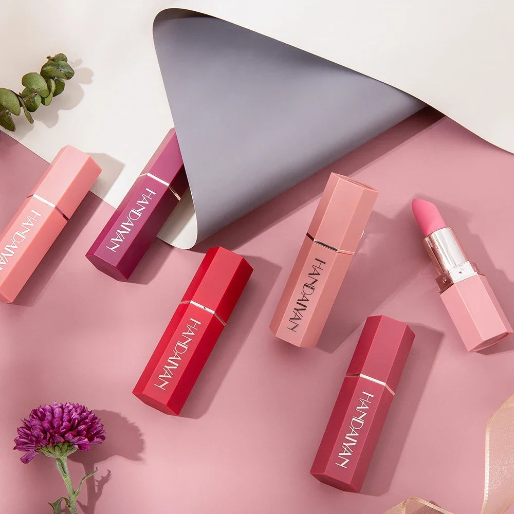 Rouge à Lèvres Mat Longue Tenue — 6 Teintes Tendance Handaiyan