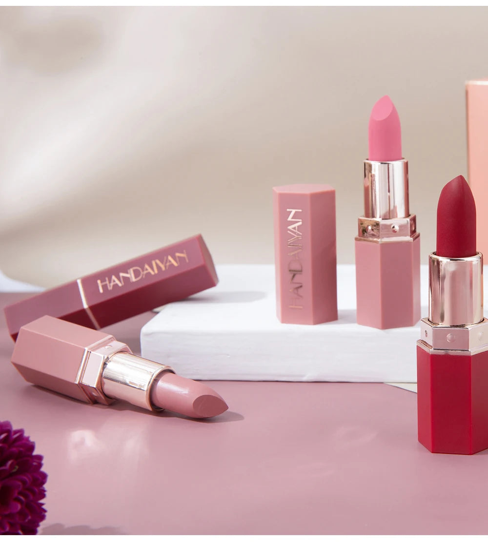 Rouge à Lèvres Mat Longue Tenue — 6 Teintes Tendance Handaiyan
