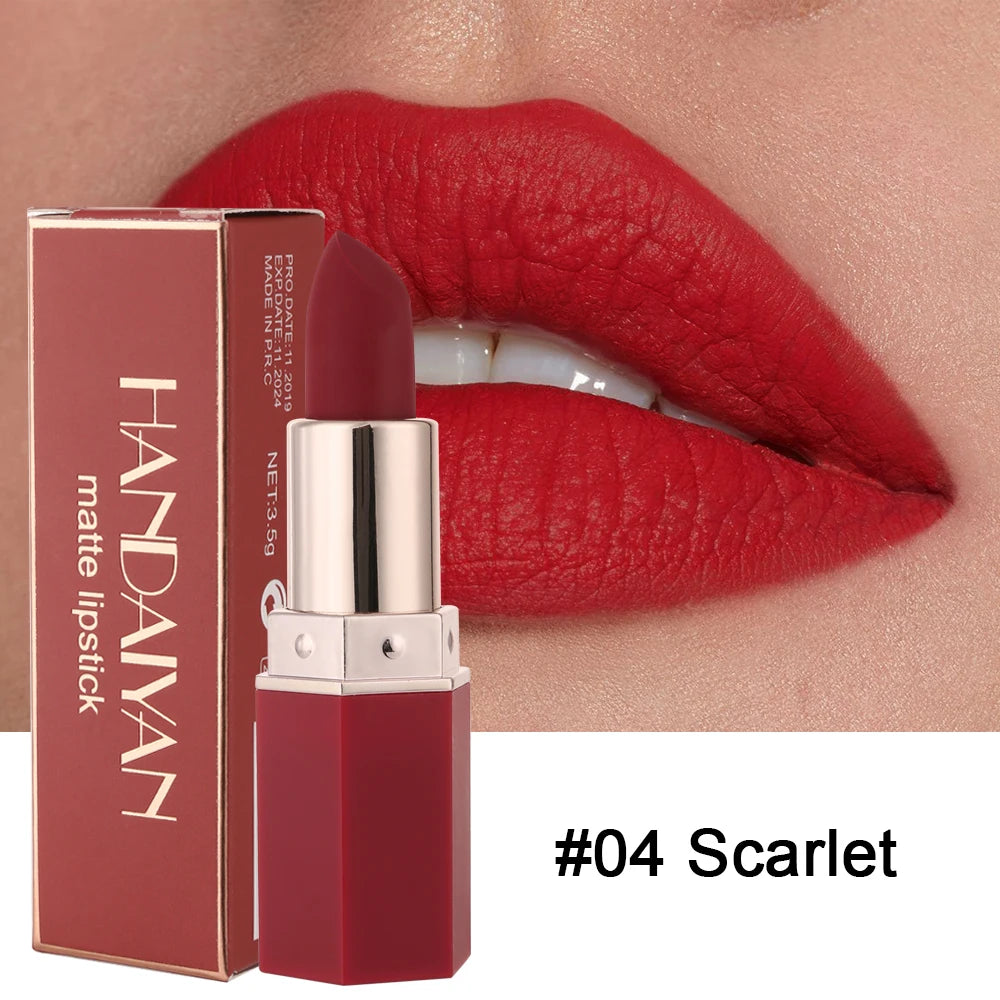 Rouge à Lèvres Mat Longue Tenue — 6 Teintes Tendance Handaiyan