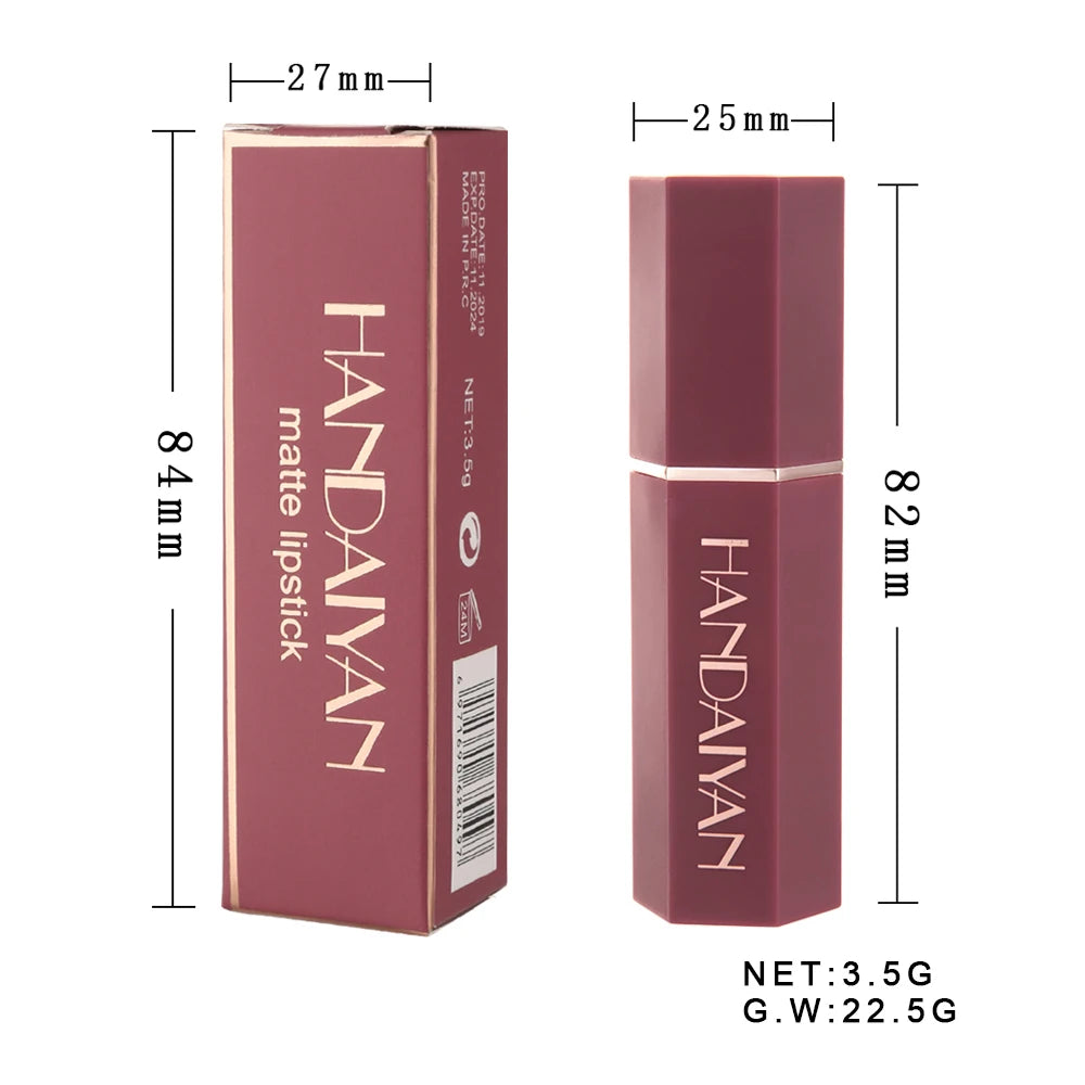 Rouge à Lèvres Mat Longue Tenue — 6 Teintes Tendance Handaiyan