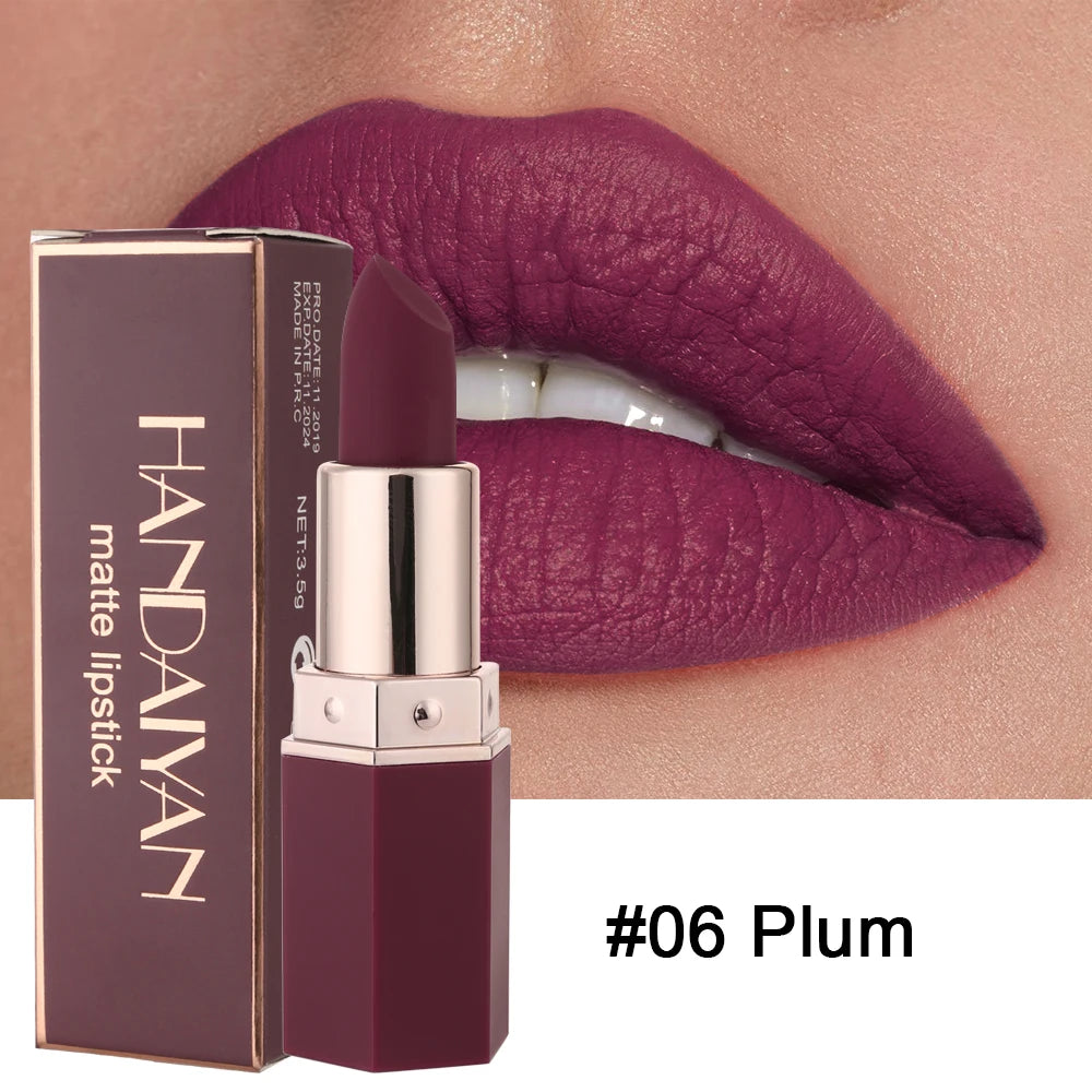 Rouge à Lèvres Mat Longue Tenue — 6 Teintes Tendance Handaiyan