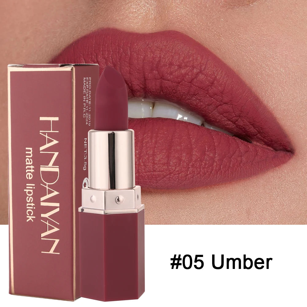 Rouge à Lèvres Mat Longue Tenue — 6 Teintes Tendance Handaiyan