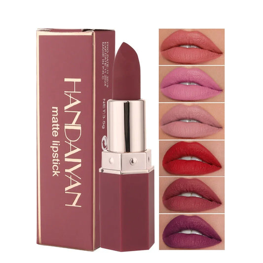 Rouge à Lèvres Mat Longue Tenue — 6 Teintes Tendance Handaiyan